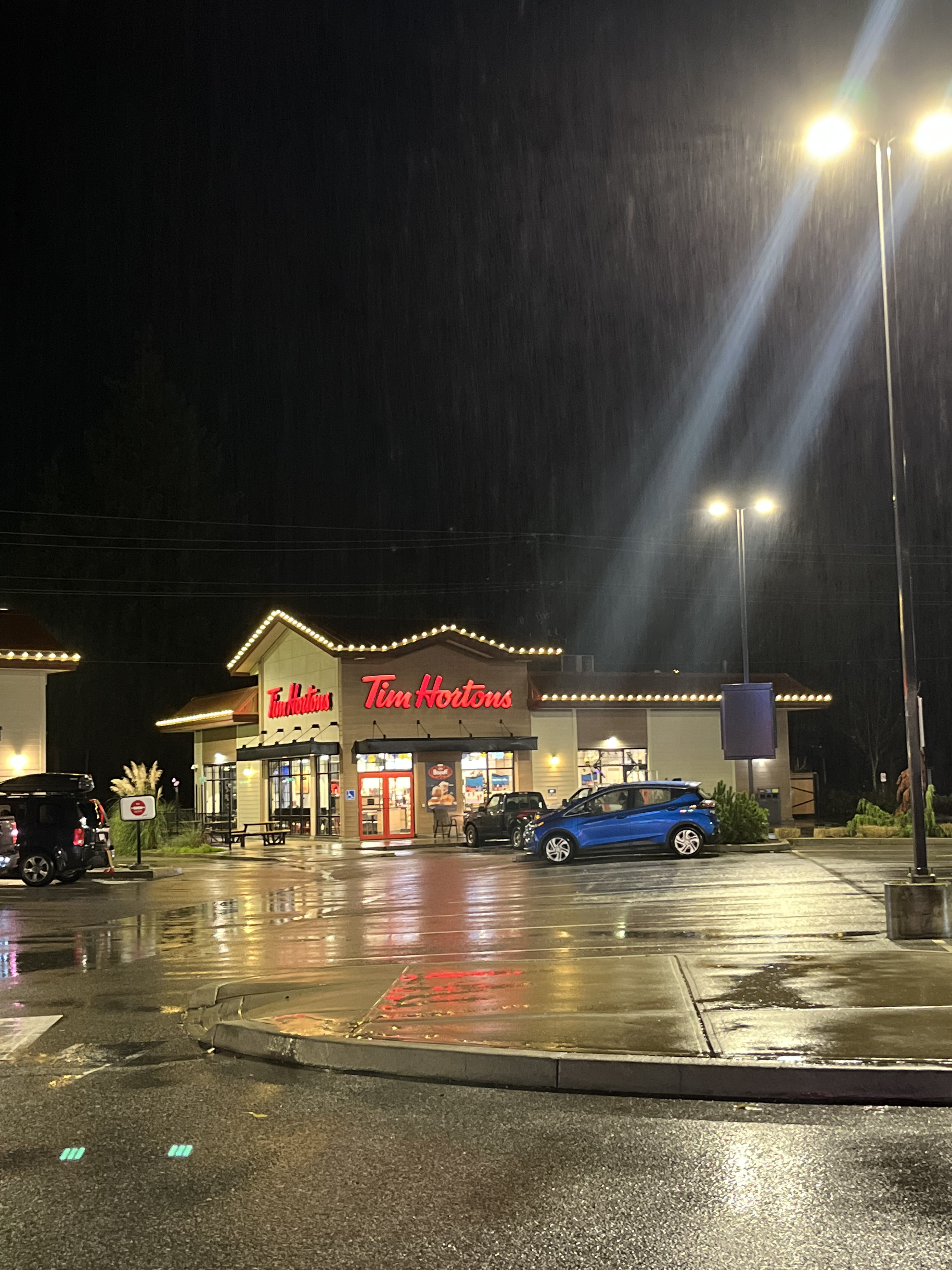 Tim Hortons commercial Christmas light installation BC